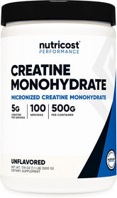 Nutricost Creatine Monohydrate Micronized Powder 500G, 5000mg Per Serv (5g) - 100 Servings, 17.9 Oz