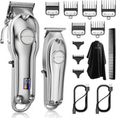 SUPRENT® Silver Edition Pro Barber Kit Cordless Hair Clipper T-Blade Trimmer