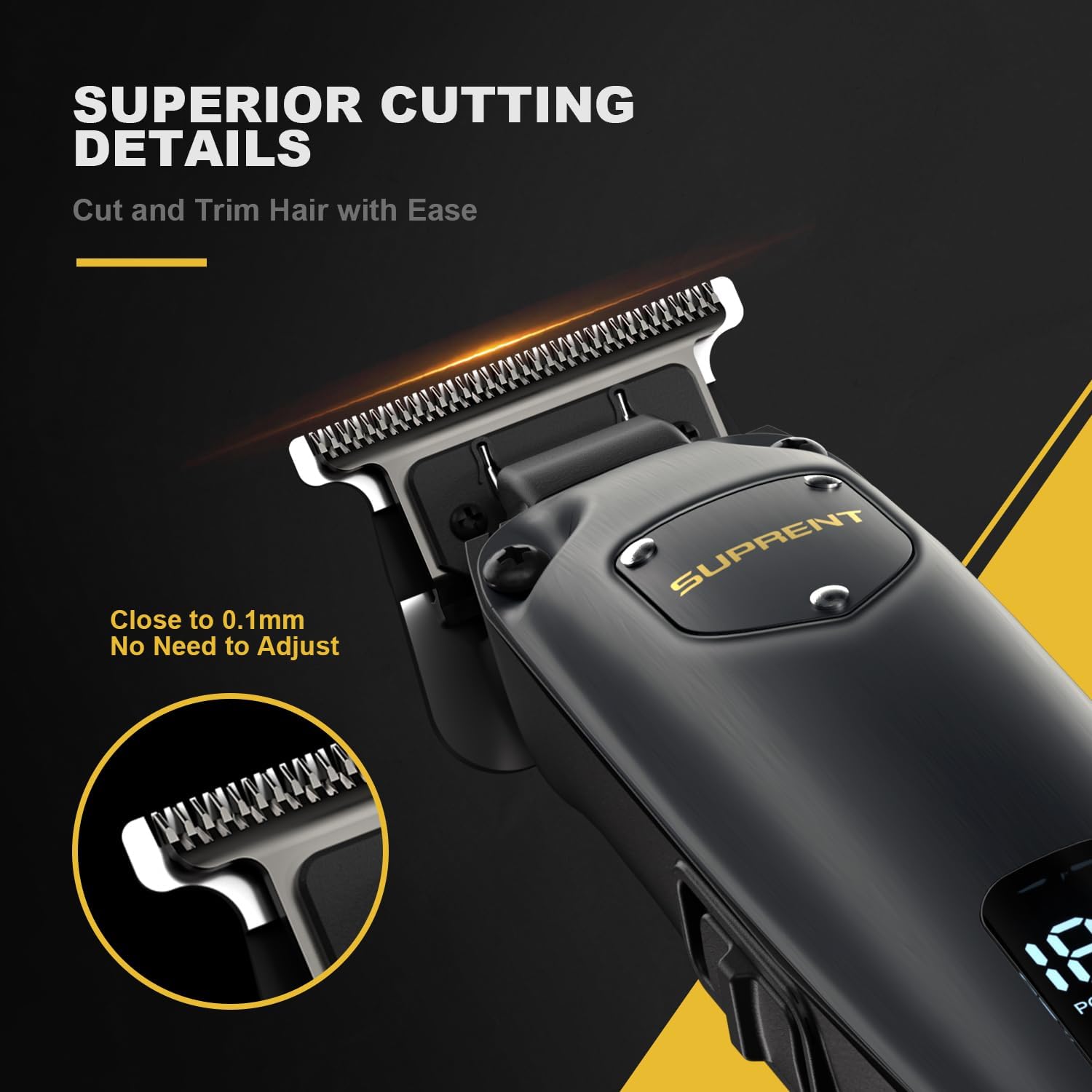 SUPRENT™ Gray Pro USB-C Grooming Kit — Cordless Professional Hair Clipper & Precision Trimmer with Smart LED Display