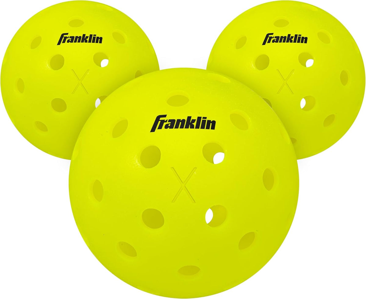 Franklin Sports X-40 Outdoor Pickleballs - Official Ball of USA Pickleball, APP Tour + Pickleball US Open - 3 Packs, 12 Packs, 36 Pickleball Buckets, 50, 100 + 400 Bulk Packs of Regulation Pickleballs