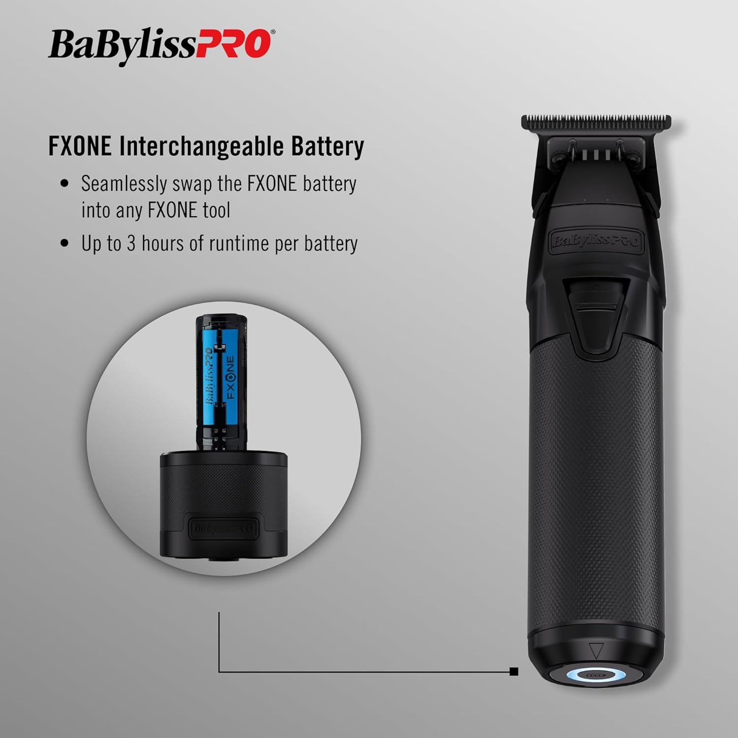 BaBylissPRO BLACKFX™ FXONE – Premium All-Metal Precision Trimmer (Black Edition)