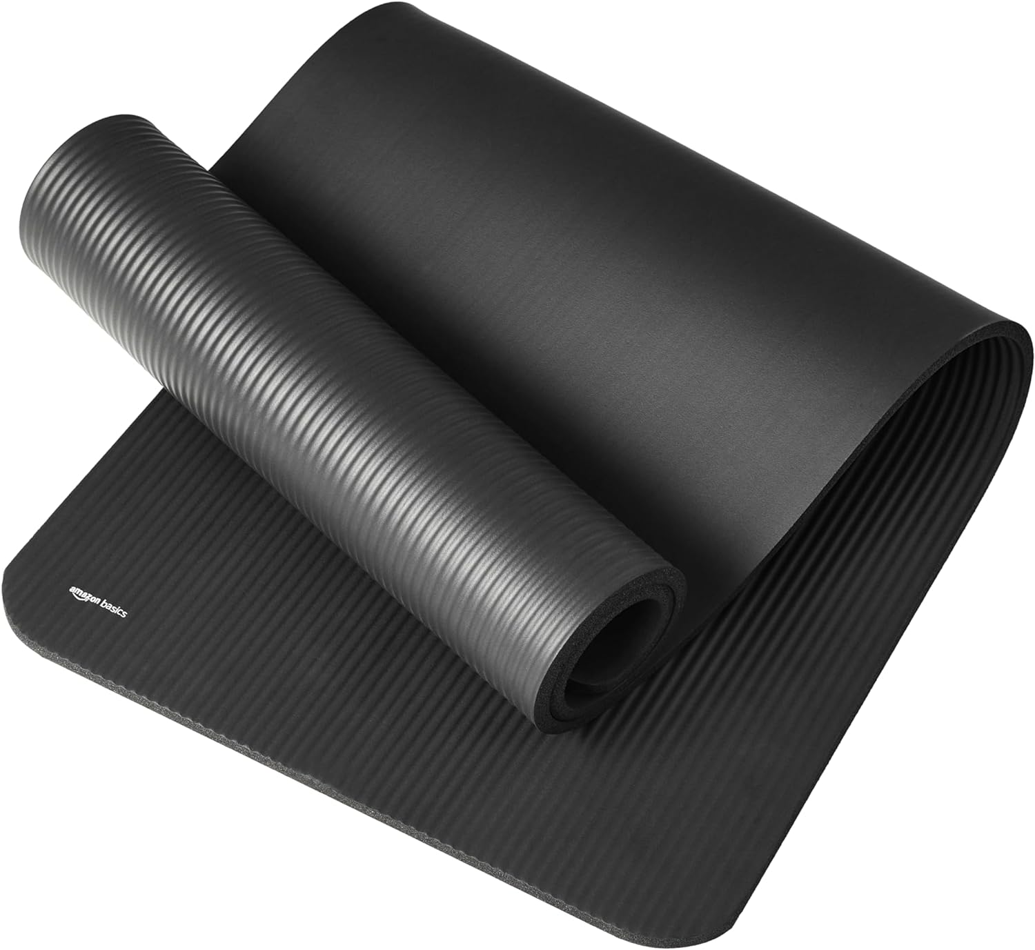 Amazon Basics 1/2 Inch Extra Thick Exercise Yoga Mat with Carrying Strap, Cushioned Support, for Fitness and Gym Workouts