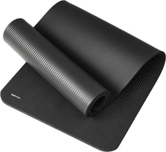 Amazon Basics 1/2 Inch Extra Thick Exercise Yoga Mat with Carrying Strap, Cushioned Support, for Fitness and Gym Workouts