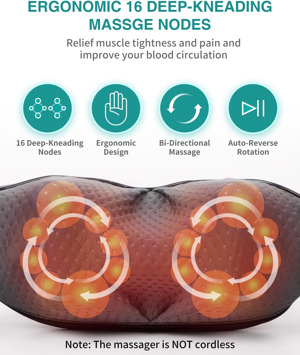 Nekteck™ 3D Shiatsu Neck & Back Massager