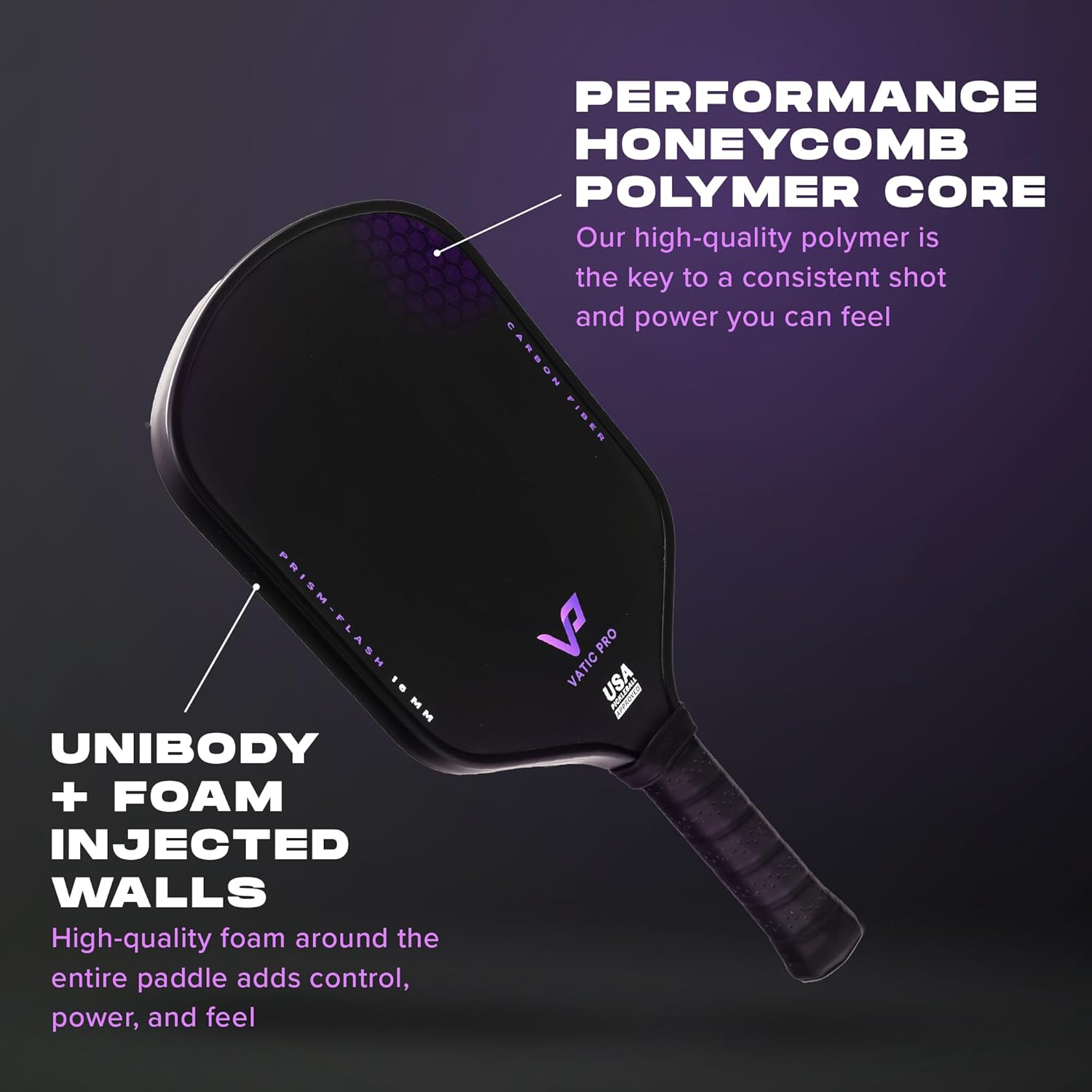 Prism Carbon Fiber 16mm - Foam Injected Walls - Includes Paddle Cover