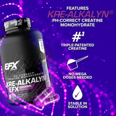 EFX Sports Kre-Alkalyn EFX – pH-Correct Creatine (240 Capsules)