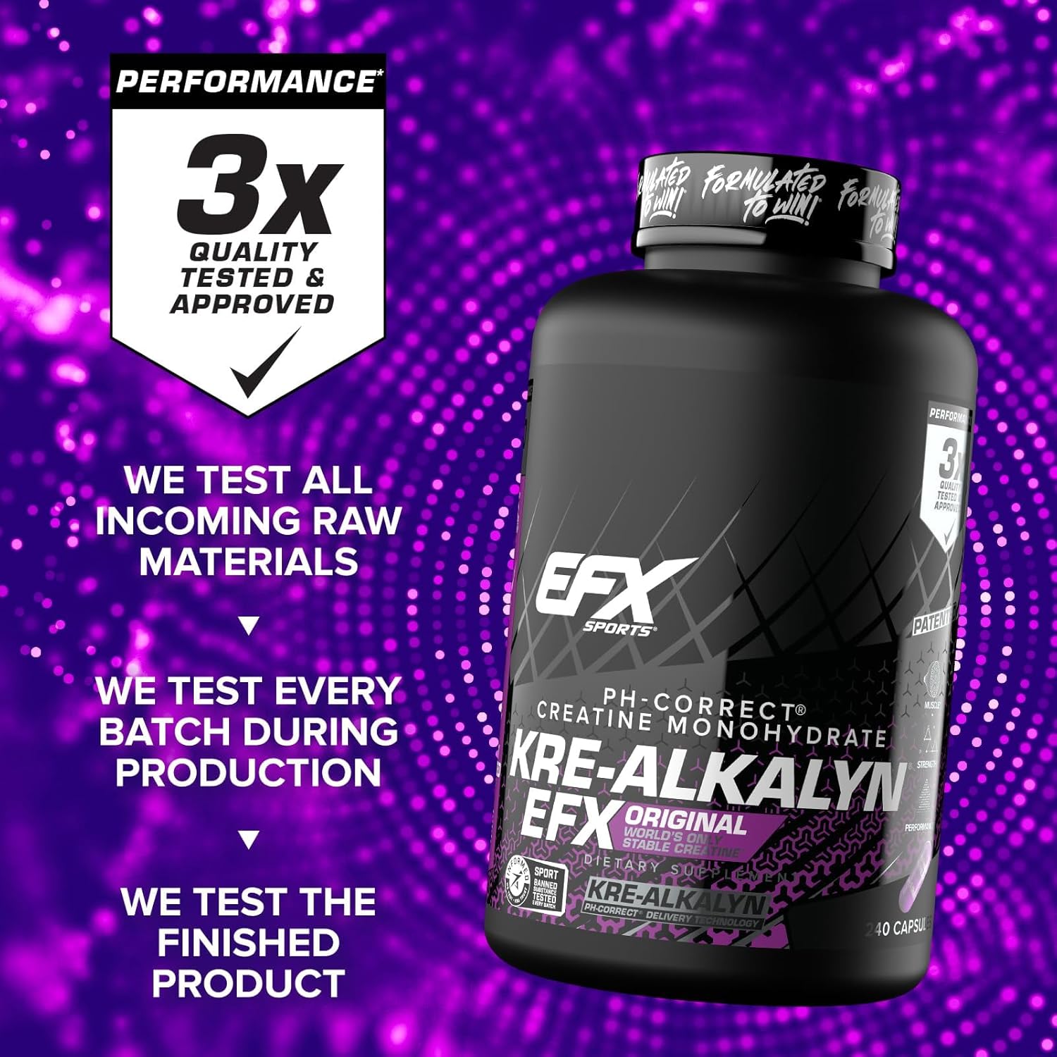 EFX Sports Kre-Alkalyn EFX – pH-Correct Creatine (240 Capsules)