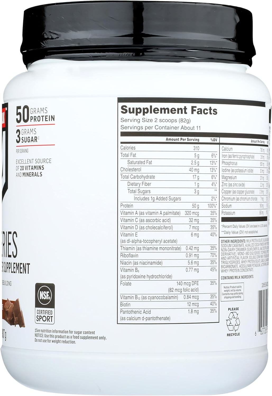Muscle Mlk Pro Series 50 Knockout Chocolate Protein Powder, 2 Pounds