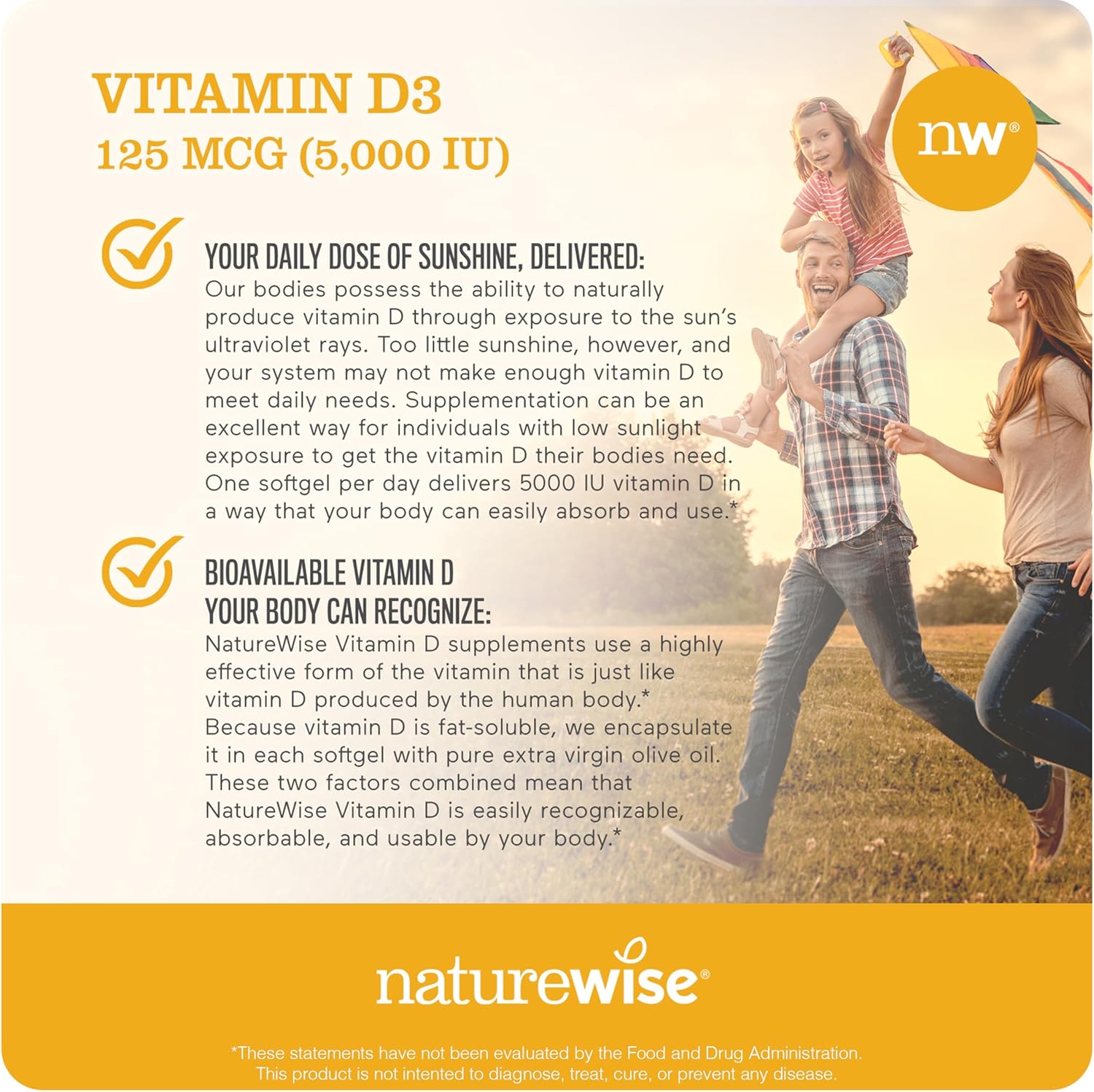 NatureWise Vitamin D3 5000iu – 360 Softgels for Immunity & Bone Health