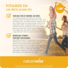 NatureWise Vitamin D3 5000iu – 360 Softgels for Immunity & Bone Health